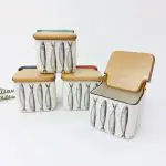 ceramic salt cellar sardines