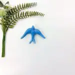 Glazed Azure Blue Swallows Wall Hanging Decor