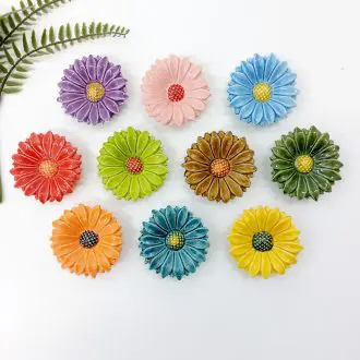 glazed ceramic flowers handmande flowers