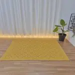 Large Mustard Yellow Knotted Rug - 150x200cm - Knotted Rug