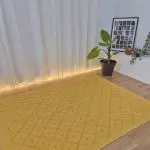 Large Mustard Yellow Knotted Rug - 150x200cm - Knotted Rug