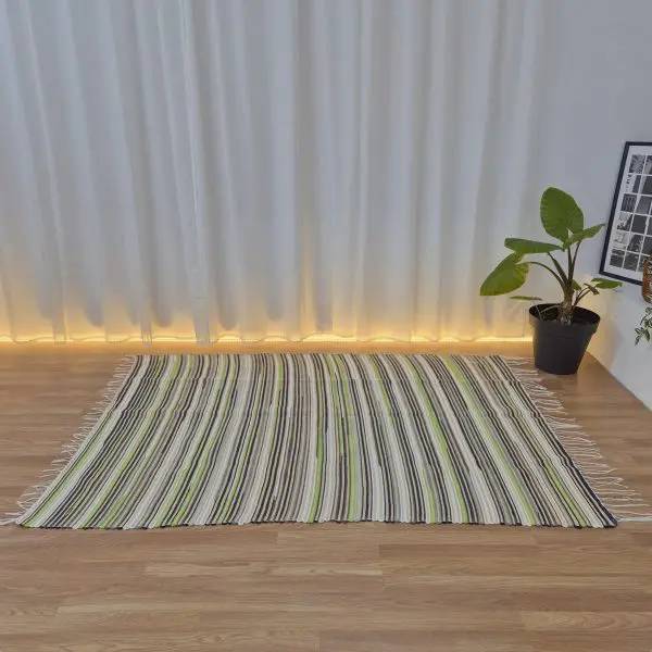 Large Camel White Green Rug - 150x200cm - Traditional Rug