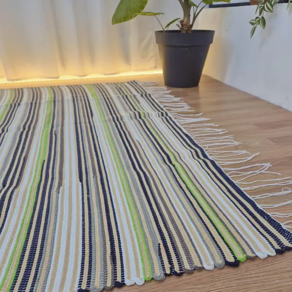 Large Camel White Green Rug - 150x200cm - Traditional Rug