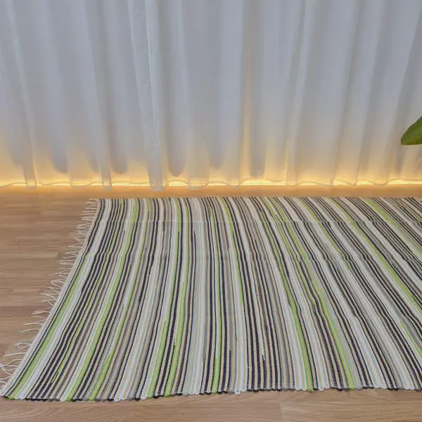 Large Camel White Green Rug - 150x200cm - Traditional Rug