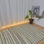 Large Camel White Green Rug - 150x200cm - Traditional Rug