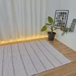 Large Pastel Pink and White Striped Rug - 150x200cm - Traditional Rug