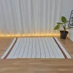 Large White and Terracotta Rug - 150x200cm - Traditional Rug
