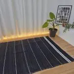 Large Black and White Striped Rug - 150x200cm - Traditional Rug