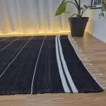 Large Black and White Striped Rug - 150x200cm - Traditional Rug