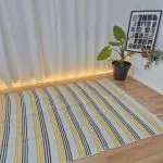 Large Yellow Black Blue Rug - 150x200cm - Traditional Rug