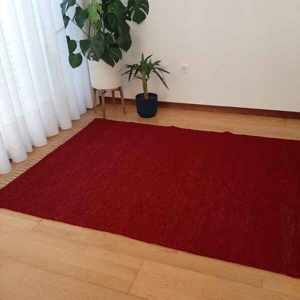 red wine cotton rug 140x200cm