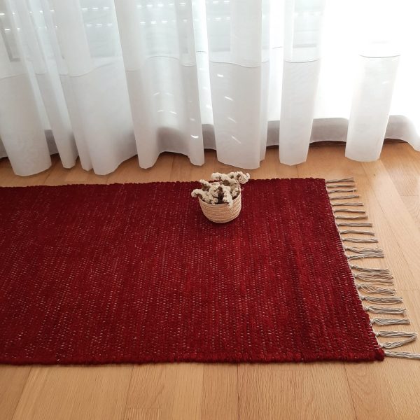 Small Red Wine Rug - 60x110cm - Ring Line Rug