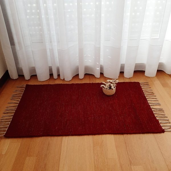 Small Red Wine Rug - 60x110cm - Ring Line Rug