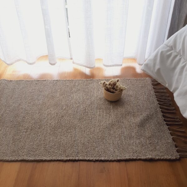 light brown handwoven rug