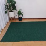 Large Dark Green Rug - 140x200cm - Ring Line Rug