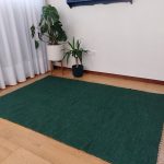 Large Dark Green Rug - 140x200cm - Ring Line Rug