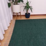 Large Dark Green Rug - 140x200cm - Ring Line Rug