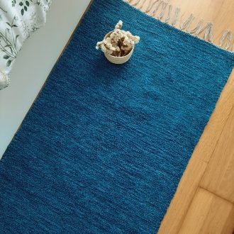 runner rug teal blue 200cm