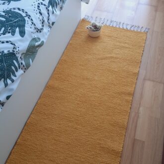 mustard yellow cotton runner