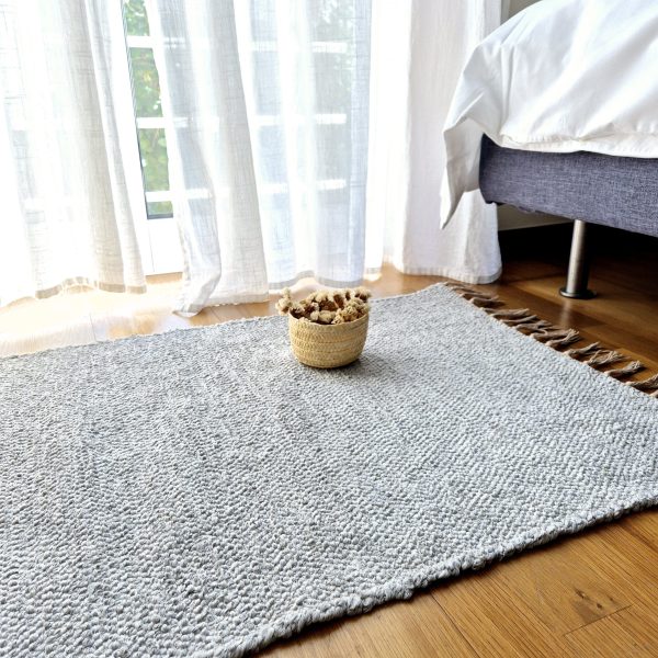 Medium Light Grey Rug - 70x140cm - Ring Line Rug