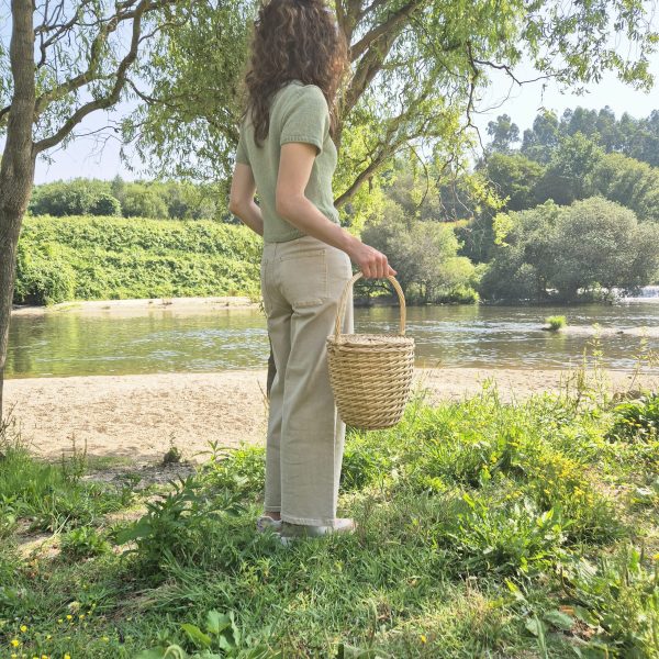 Wicker Handbag Jane Birkin Style - Medium Size