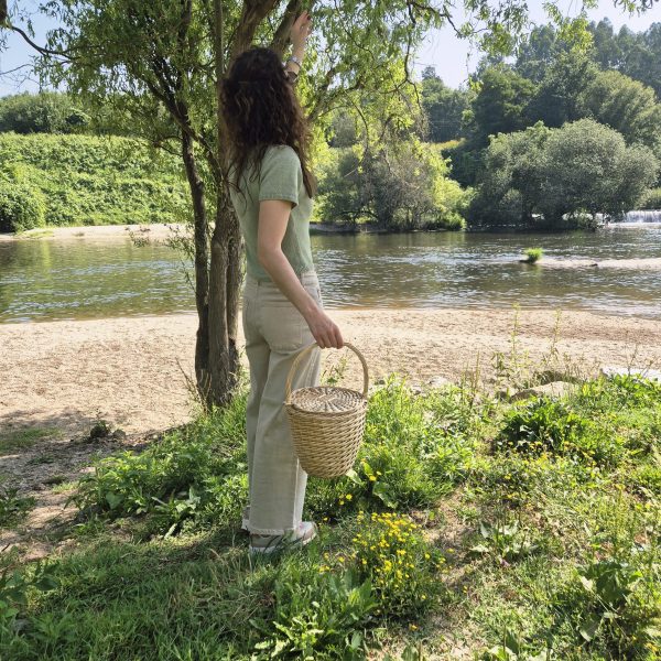 Wicker Handbag Jane Birkin Style - Medium Size