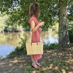 Reed Shoulder Bag with Leather Handles