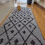Runner Rug Black and White - 50x200cm - Knotted Rug
