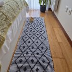 Runner Rug Black and White - 50x200cm - Knotted Rug