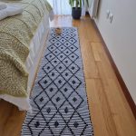 Runner Rug Black and White - 50x200cm - Knotted Rug