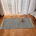 Small Black and White Striped Rug - 50x100cm - Traditional Rug