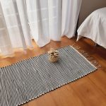 Small Black and White Striped Rug - 50x100cm - Traditional Rug