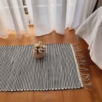 Small Black and White Striped Rug - 50x100cm - Traditional Rug