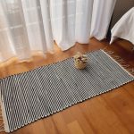 Small Black and White Striped Rug - 50x100cm - Traditional Rug