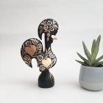 Small Black and Gold Portuguese Rooster - 20cm