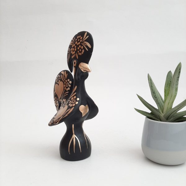Small Black and Gold Portuguese Rooster - 20cm