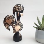 Small Black and Gold Portuguese Rooster - 20cm