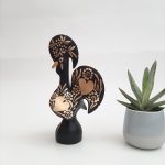Small Black and Gold Portuguese Rooster - 20cm