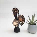 Small Black and Gold Portuguese Rooster - 20cm