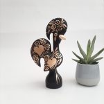 Small Black and Gold Portuguese Rooster - 20cm