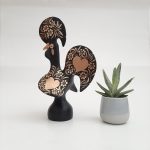 Large Black and Gold Portuguese Rooster - 30cm