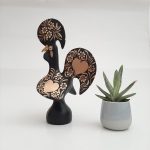Large Black and Gold Portuguese Rooster - 30cm