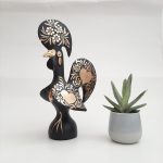 Large Black and Gold Portuguese Rooster - 30cm