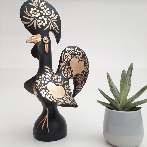 Large Black and Gold Portuguese Rooster - 30cm