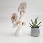 Large White and Gold Portuguese Rooster - 30cm