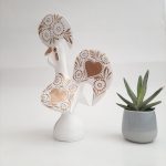 Large White and Gold Portuguese Rooster - 30cm