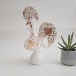 Large White and Gold Portuguese Rooster - 30cm