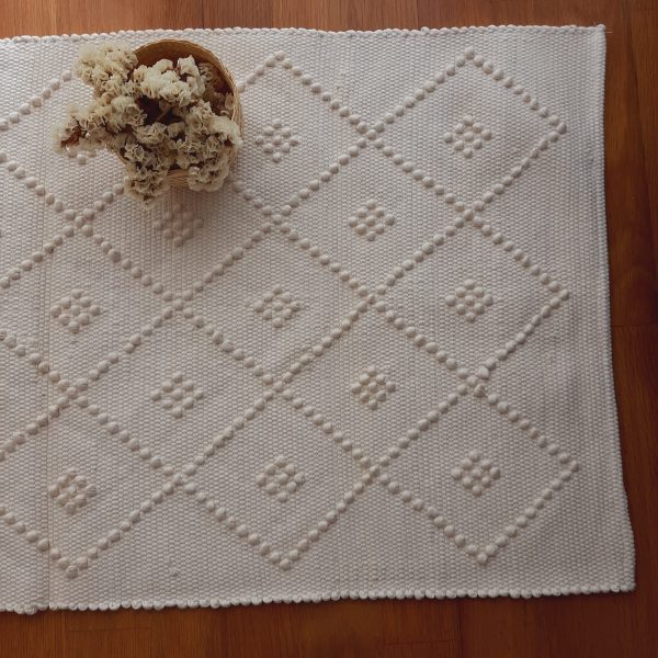 Small Beige Rug - 50x100cm - Knotted Rug