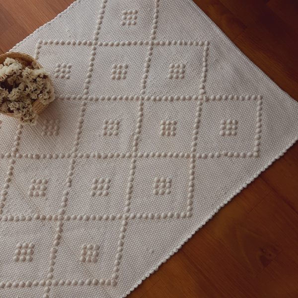 Small Beige Rug - 50x100cm - Knotted Rug