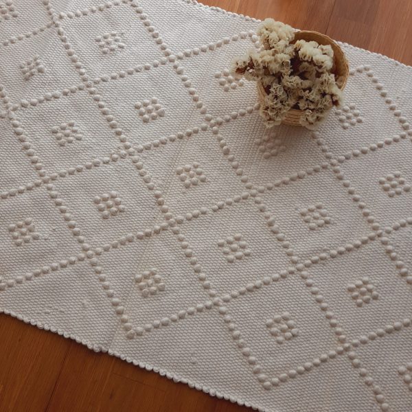 Small Beige Rug - 50x100cm - Knotted Rug